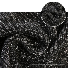 Textil Kleidungsstück Silber 75 Poly 25 Lurex Metallic Fashion Glitzer Rib Strick Jersey Stoff 100%Polyester, 75%Poly 25%Lurex